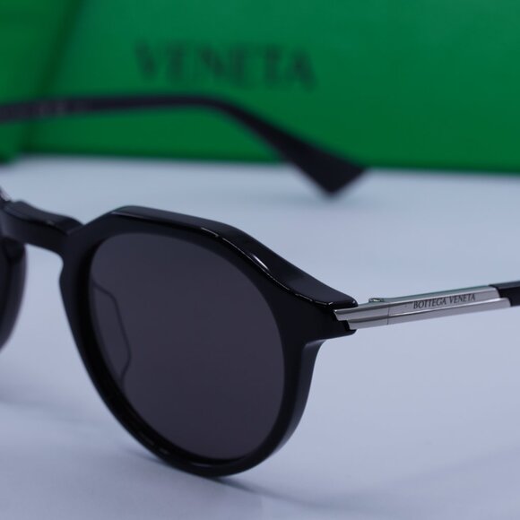 Bottega Veneta BV1260S 005 Round Sunglasses - Black/Grey - Picture 4 of 10